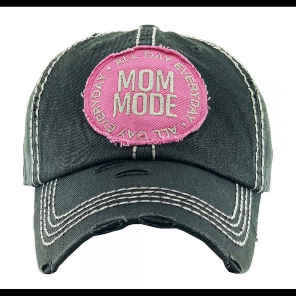 “Mom Mode” distressed baseball hat NWT